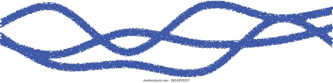 Abstract Blue Sketch Style Interconnected Loop Design Isolated