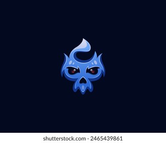Abstract blue skull logo template