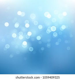 Abstract blue sky background with blur bokeh light effect.