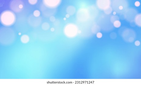 Abstract blue sky background with blur bokeh light. Romantic dreamy vector backdrop with copy space for text