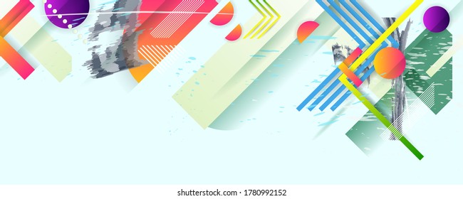 Resumen de fondo abstracto del cielo azul con líneas y salpicaduras de pintura ilustración vectorial eps 10