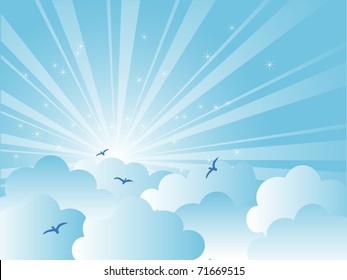 Abstract blue sky with clouds