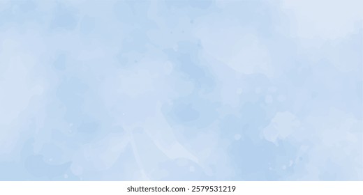 Abstract blue sky and clouds background, Vibrant clear blue sky with puffy and blurry natural clear clouds, watercolor background concept abstract cloudy sky

