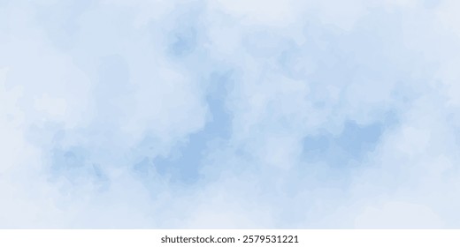 Abstract blue sky and clouds background, Vibrant clear blue sky with puffy and blurry natural clear clouds, watercolor background concept abstract cloudy sky

