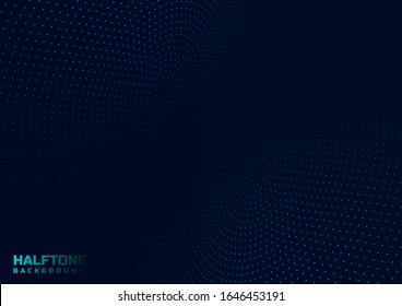 Abstract blue sky color halftone and dot  on dark background. Vector illustration