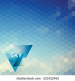 Abstract blue sky geometrical background. Vector Illustration.