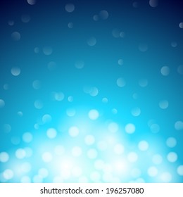 abstract blue sky with lens flare and bokeh pattern background (vector)