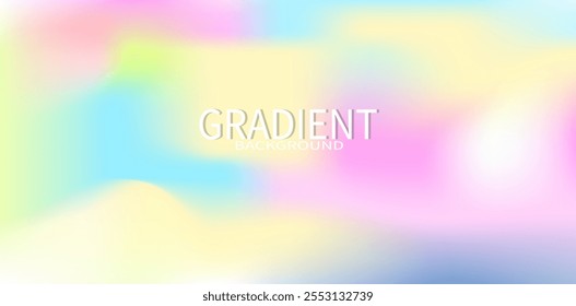 Abstract blue sky with pastel rainbow tones. Features blue, pink, and yellow gradients, creating a soft combinations of color making it a perfect . vector illustration. 