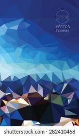 Abstract blue sky triangular low poly style vector background,Vector illustration