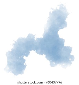 Abstract blue sky watercolor splashing on white background. Vector EPS10.
