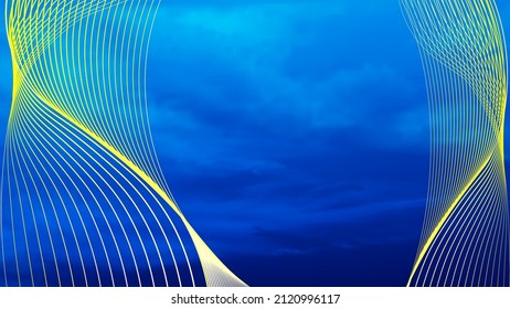 abstract blue sky and wavy background with yellow line wave, can be used for banner sale, wallpaper, for, brochure, landing page.