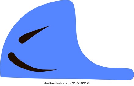 Abstract Blue Sly Whale With Smile