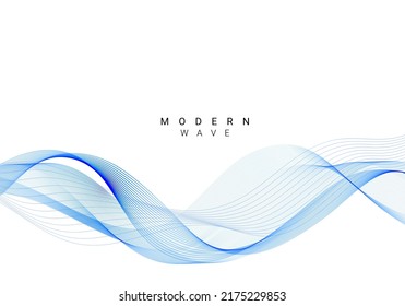 Abstract blue smooth dynamic wave colorful background vector