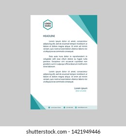 abstract blue smooth letterhead template design