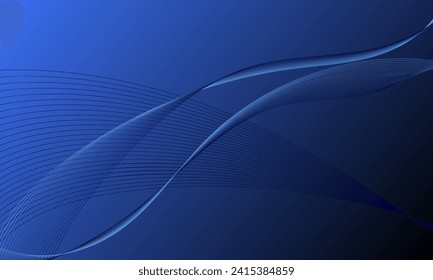 abstract blue smooth lines wave curves on gradient background
