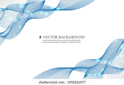 Resumen de la línea suave azul.fondo vectorial blanco. 