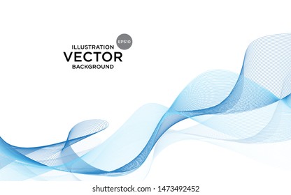 Abstract blue smooth wave background vector.  EPS10 Vector illustration