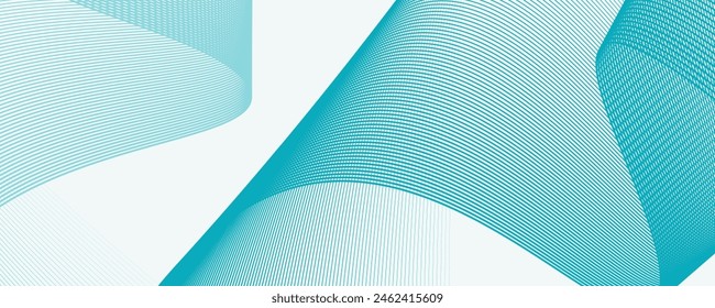 Abstract blue smooth wave on a white background. Dynamic sound wave. Design element. Vector illustration. lines waving