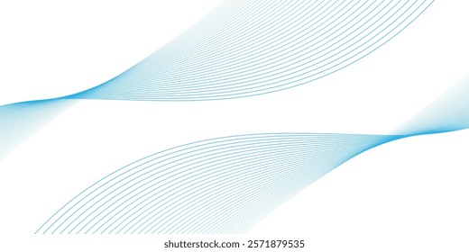 Abstract blue smooth wave on a white background. Dynamic sound wave