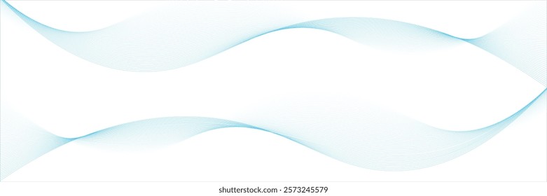 Abstract blue smooth wave on a white background. Dynamic sound wave. Design element. Vector illustration.eps10