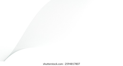 Abstract blue smooth wave on a white background. Dynamic sound wave. Design element. Vector illustration.