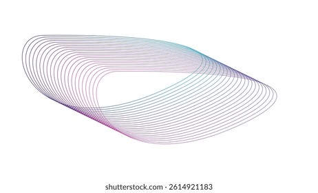 Abstract blue smooth wave on a white background. Abstract vector wavy lines flowing smooth curve colorful concept of technology, science, music, modern.