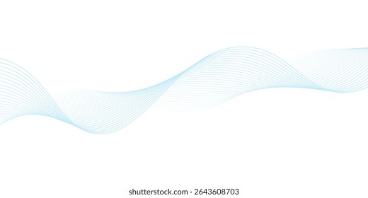 Abstract blue smooth wave on a white background eps10