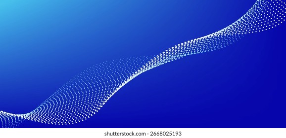 Abstrakte blaue, glatte Welle auf blauem Hintergrund. Dynamische Klangwelle. Design-Element. Vektorgrafik.