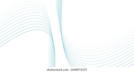 Onda lisa azul Abstractas sobre un fondo blanco. Onda de sonido dinámica. Elemento de diseño eps10