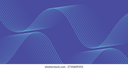 Abstrakte blaue, glatte Welle auf weißem Hintergrund. Dynamische Schallwelle