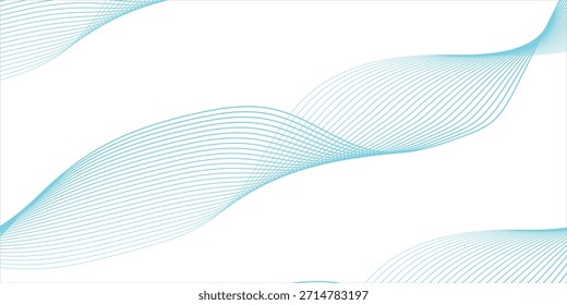 Onda lisa azul Abstractas sobre un fondo blanco. Onda de sonido dinámica. Elemento de diseño. Ilustración vectorial EPS 10
