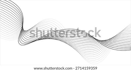 Abstract blue smooth wave on a white background. Dynamic sound wave. Design element. Vector illustration.