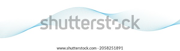 Abstract blue smooth wave\
on a white background. Dynamic sound wave. Design element. Vector\
illustration.
