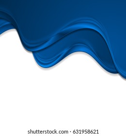Abstract blue smooth waves corporate background. Vector design