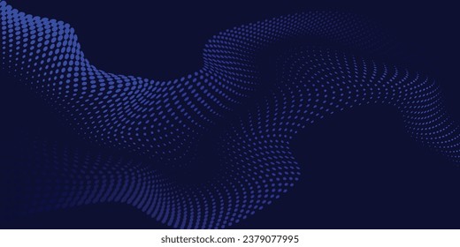 Abstract blue smooth waves on blue background.Vector illustration.