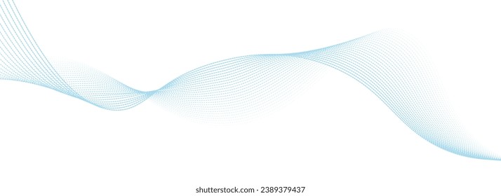 Abstract blue smooth waves on white background. Dynamic sound waves. Design elements. eps10