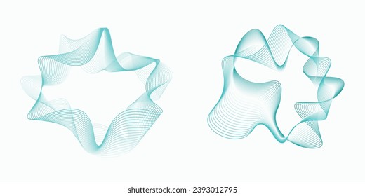 Resumen de ondas suaves azules sobre fondo blanco.Ilustración vectorial