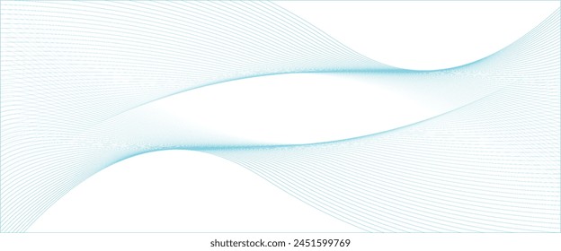 Abstract blue smooth waves on white background.Vector