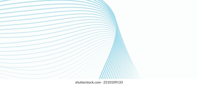 Abstractas ondas suaves azules sobre fondo blanco. Ilustración vectorial.