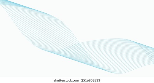 Abstractas ondas suaves azules sobre fondo blanco. Ilustración vectorial.