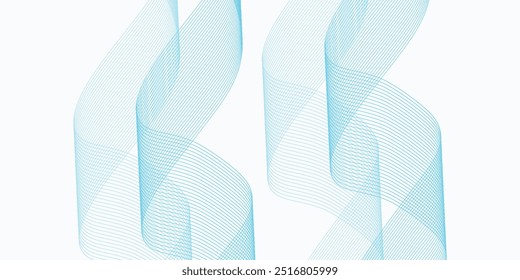 Ondas suaves azules Abstractas sobre fondo blanco.