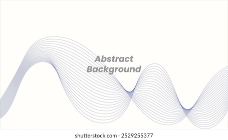 Abstract blue smooth waves on a white background. Dynamic sound waves. Design elements. Vector illustration. Suitable for posters, banners, etc. eps 10