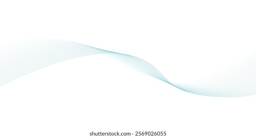 Abstract blue smooth waves on white background. Vector illustration. Abstract wave element for design. Digital frequency track equalizer. Stylized line art Vector illustration. Wave with li
