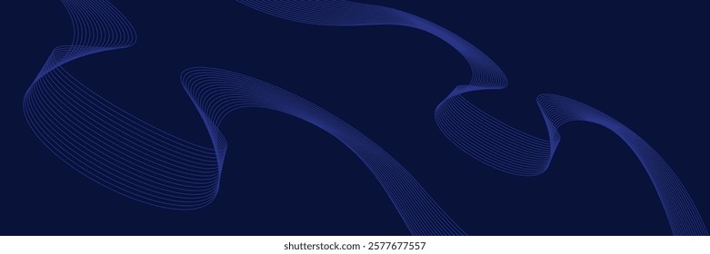 Abstract blue smooth waves on white background.Vector illustration.