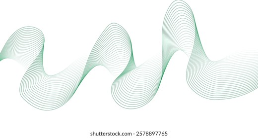 Abstract blue smooth waves on white background. Dynamic sound waves. Design elements, Abstract vector blue technology background. EPS10

