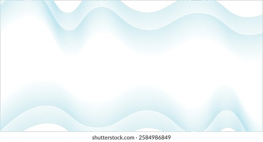 Abstract blue smooth waves on white background. vektor
