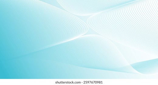 Abstract blue smooth waves on white background. Dynamic sound waves. Design elements. Eps10