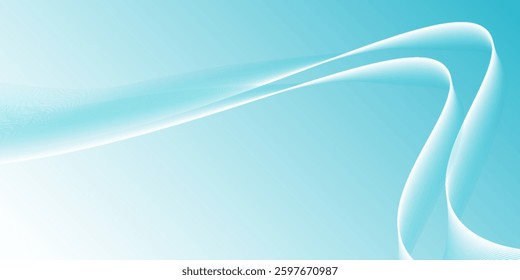 Abstract blue smooth waves on white background. Dynamic sound waves. Design elements. Eps10