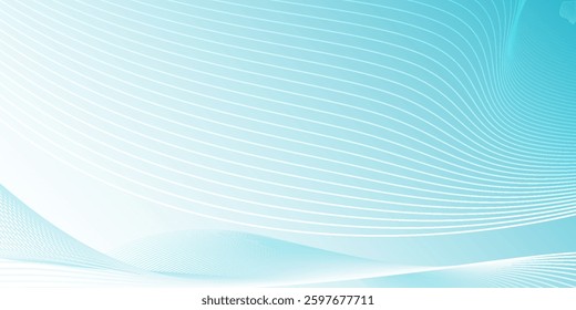 Abstract blue smooth waves on white background. Dynamic sound waves. Design elements. Eps10