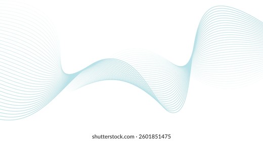 Abstract blue smooth waves on white background.Vector illustration. modern line wave